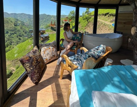 Rize Bungalov: Küvetli Şömineli Ağaç Ev - Northland