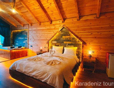 Rize Bungalov: Jakuzili & Şömineli Hemshin Suit - Zirvedekal