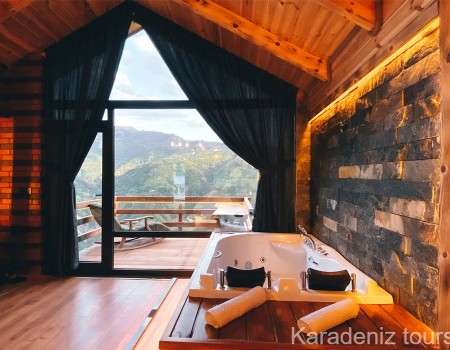 Rize Bungalov: Jakuzili & Şömineli Hemshin Suit - Zirvedekal