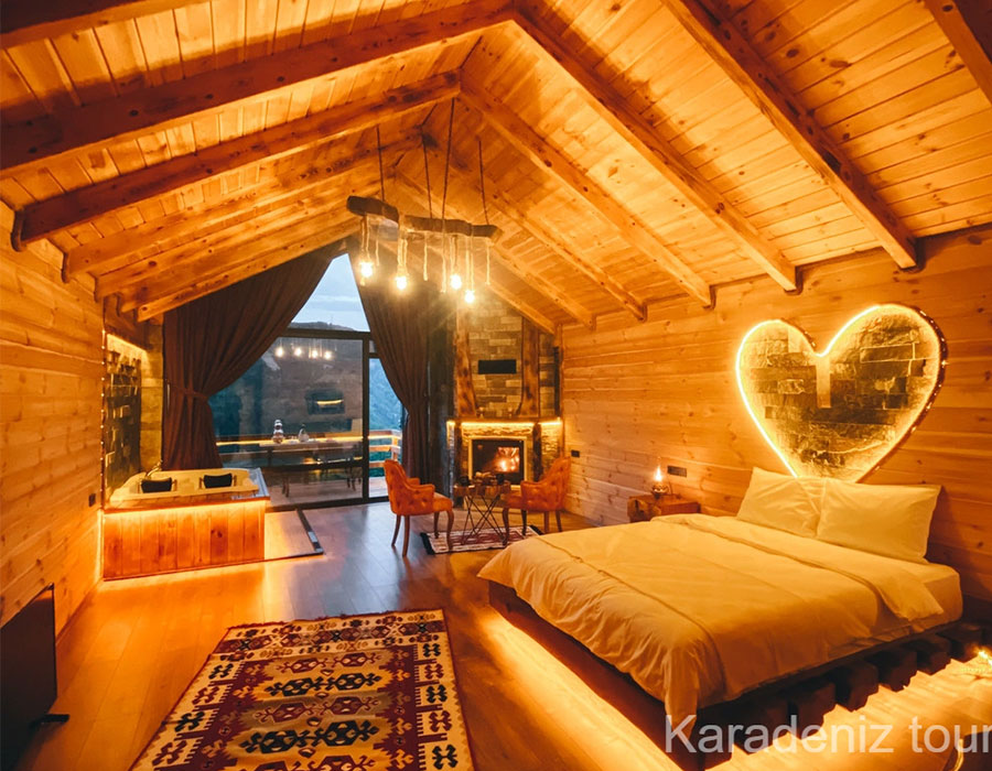 Rize Bungalov: Jakuzili & Şömineli Love Suit - Zirvedekal