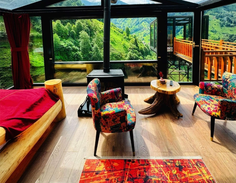 Rize Bungalov: Jakuzili Şömineli King Tower - Northland