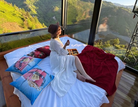 Rize Bungalov: Jakuzili Şömineli White Queen - Northland