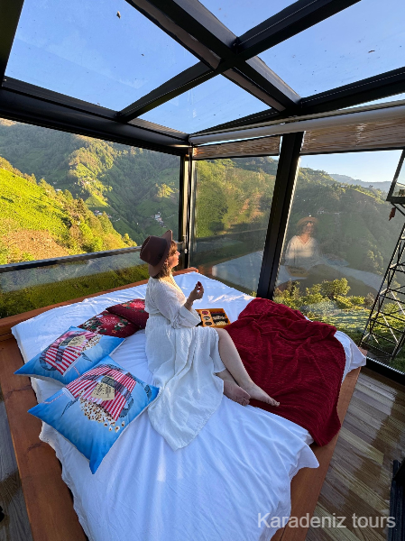 Rize Bungalov: Jakuzili Şömineli White Queen - Northland