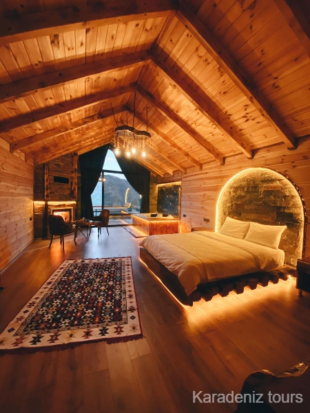 Rize Bungalov: Jakuzili & Şömineli Black Sea Suit - Zirvedekal